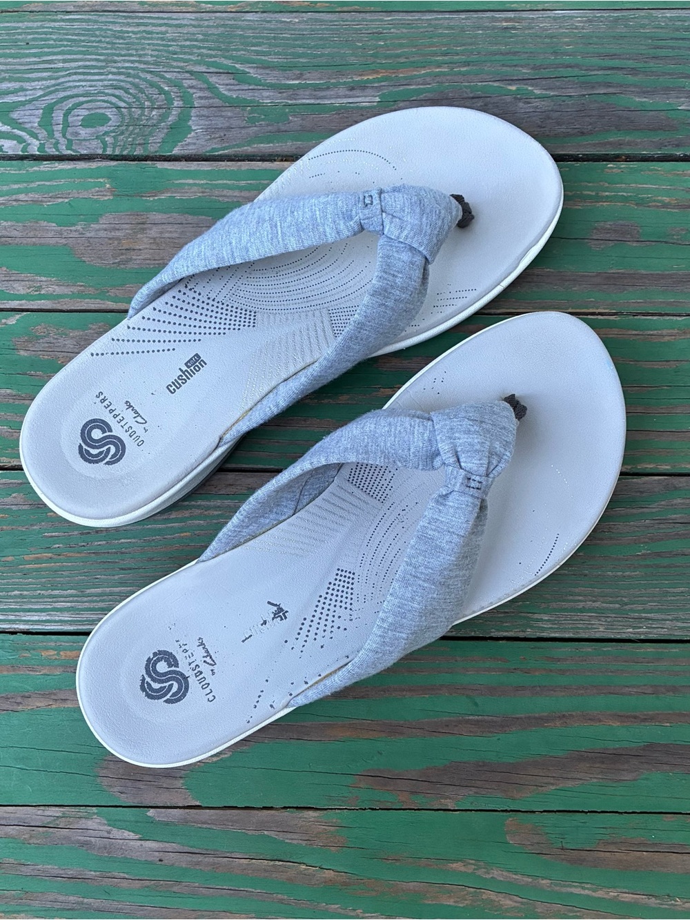 Clarks CloudSteppers Arla Glison Gray  Sandals Sz 7 Slippers Flip Flop - Picture 11 of 12